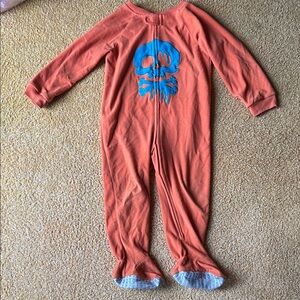Joe Boxer Orange Kids Footie with Blue Skull